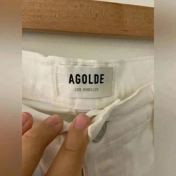 AGOLDE RILEY Crop High Rise Straight Size 30 white color - Picture 2 of 8
